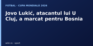 Jovo Lukić, atacantul lui U Cluj, la Cupa Mondială 2026 cu Bosnia