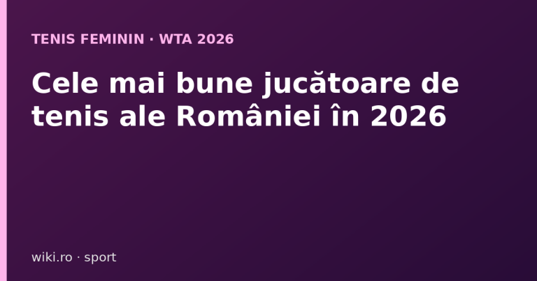 Cele mai bune jucătoare de tenis ale României în 2026