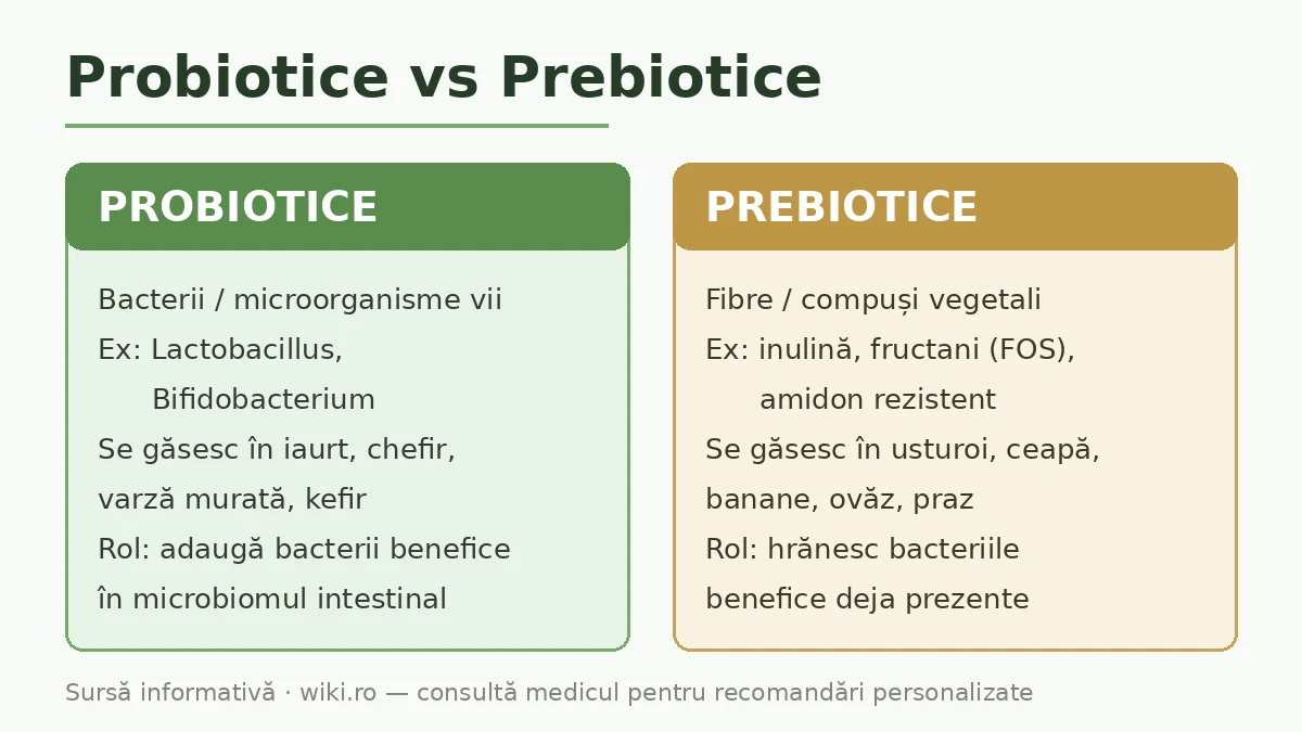 Diferența dintre probiotice și prebiotice explicată simplu