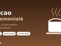 Cacao ceremoniala preparata ca bautura calda, cu teobromina si flavanoli, portie de 20-40 g